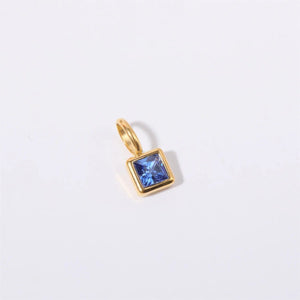 Planet Gates O chain Version B / 45cm / Gold Color | CHINA Colorful 12 Birthstone Pendant DIY Accessory Necklace Women's Square Colorful Zircon Pendant Clavicle