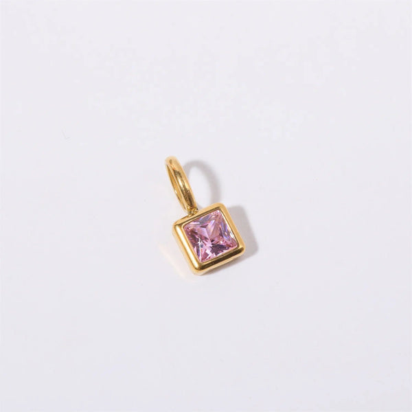 Planet Gates O chain Version B / 45cm / Gold Color | CHINA Colorful 12 Birthstone Pendant DIY Accessory Necklace Women's Square Colorful Zircon Pendant Clavicle