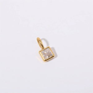 Planet Gates O chain Version B / 45cm / Gold Color | CHINA Colorful 12 Birthstone Pendant DIY Accessory Necklace Women's Square Colorful Zircon Pendant Clavicle