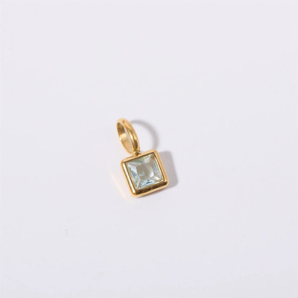 Planet Gates O chain Version B / 45cm / Gold Color | CHINA Colorful 12 Birthstone Pendant DIY Accessory Necklace Women's Square Colorful Zircon Pendant Clavicle