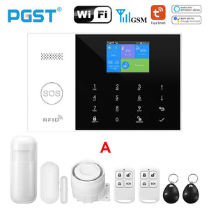 Planet Gates O / EU Plug PGST Residential Tuya Smart Gsm Wifi Alarm System for Home Wireless Security Alarm House Smart Life App Control work with ALexa