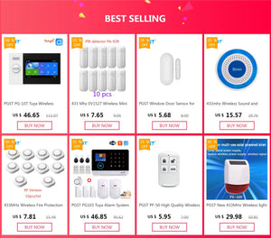 Planet Gates O / EU Plug PGST Residential Tuya Smart Gsm Wifi Alarm System for Home Wireless Security Alarm House Smart Life App Control work with ALexa