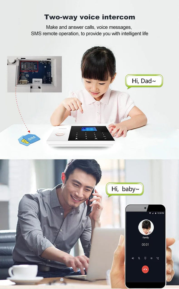 Planet Gates O / EU Plug PGST Residential Tuya Smart Gsm Wifi Alarm System for Home Wireless Security Alarm House Smart Life App Control work with ALexa