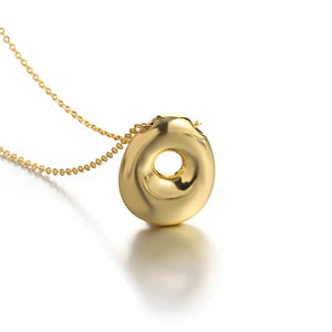 Planet Gates O Greatera Gold Color Chunky Balloon Bubble Initial Letter Pendant Choker Necklaces for Women Custom Personalized Jewelry
