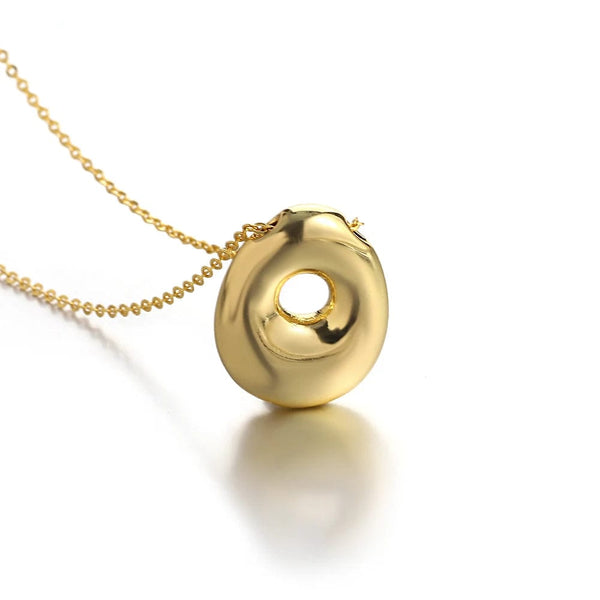 Planet Gates O Greatera Gold Color Chunky Balloon Bubble Initial Letter Pendant Choker Necklaces for Women Custom Personalized Jewelry