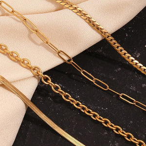 Planet Gates O-shaped Chain E.B.belle Blade Chain Paper Clip Chain O-shaped Chain spring Buckle Pendant Necklace 18K Gold Plated 316L Stainless Steel