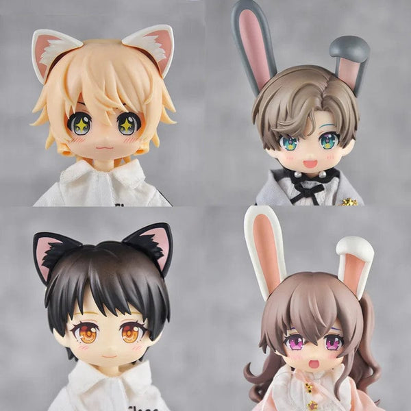 Planet Gates OB11 Doll Magnet black Cat's ears White Rabbit Ears Replacement Head Accessories For Nendoroids, Obitsu 11, Gsc Head, 1/12 Bjd
