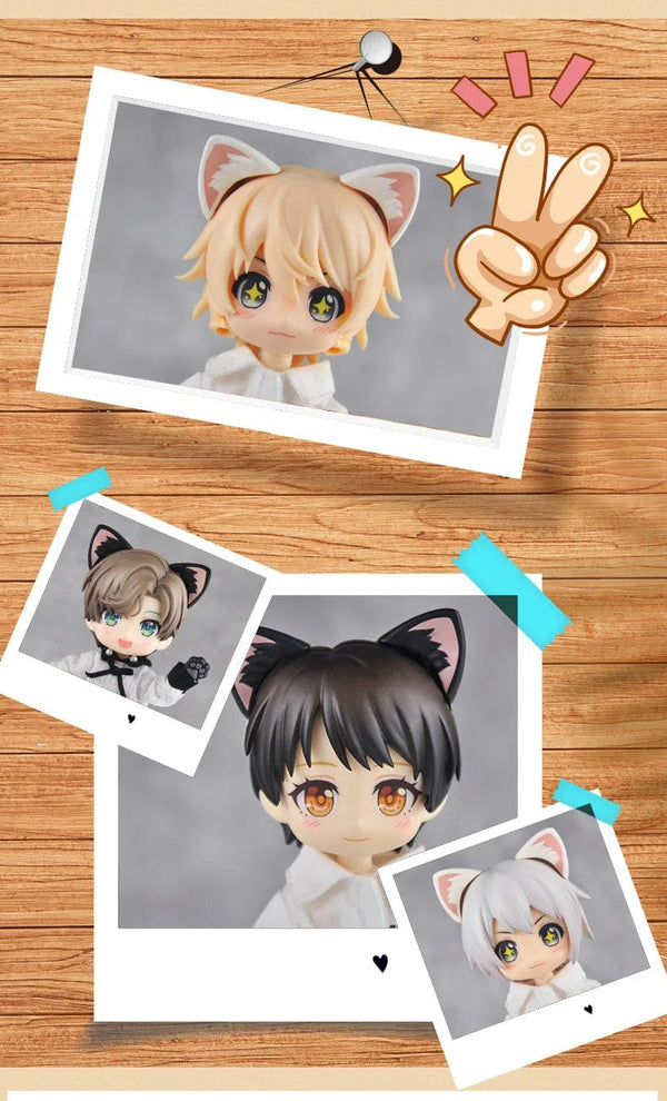 Planet Gates OB11 Doll Magnet black Cat's ears White Rabbit Ears Replacement Head Accessories For Nendoroids, Obitsu 11, Gsc Head, 1/12 Bjd