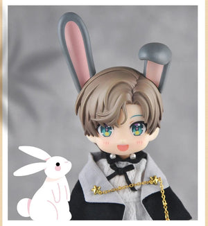 Planet Gates OB11 Doll Magnet black Cat's ears White Rabbit Ears Replacement Head Accessories For Nendoroids, Obitsu 11, Gsc Head, 1/12 Bjd