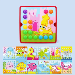 Planet Gates Ocean Set 3D Mushroom Nail Puzzle Jigsaw Toy Montessori Baby Toys Cartoon Animal Puzzles Game Kids Early Educational Toys Children Gifts