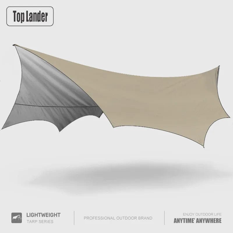 Planet Gates Octagon 5.1x5.1m Large Tarp Waterproof Shade Sail Sun Shelter Camping Awning Tent Sunshade Outdoor Garden Canopy Beach Tourist