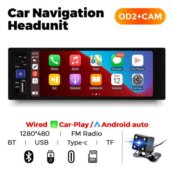 Planet Gates OD3-CAM003 1DIN 6.86 inch MP5 Wireless CarPlay Auto Car Intelligent System Multimedia Player Universal  FM Radio Stereo BT USB TF Autoradio
