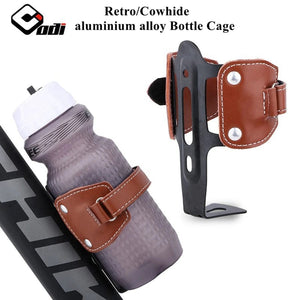Planet Gates ODI Bicycle Bottle Cage Retro Cowhide Aluminum Alloy 53g Water Cup Holder for MTB Road Folding Bike Cycling Equipment Bike Parts