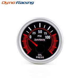 Planet Gates Oil press gauge PSI Dynoracing 2" 52mm Smoke lens Boost gauge bar psi Vacuum Water temp Oil temp Oil press Voltmeter Fuel level Tachometer rpm gauge