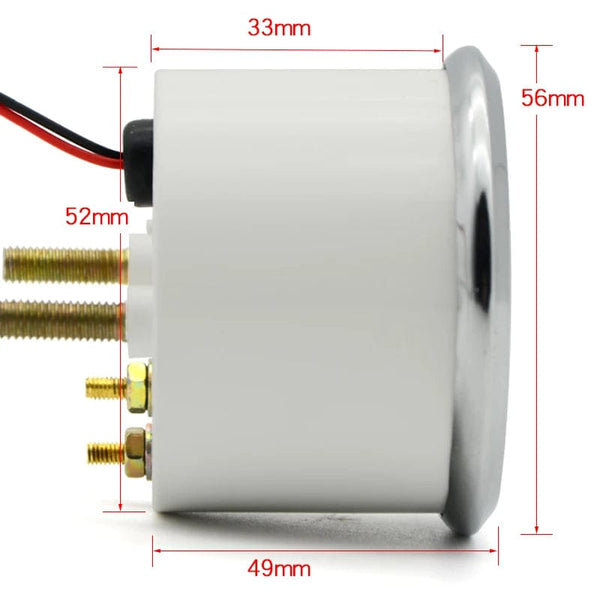 Planet Gates Oil Temp Oil Pressure Volt Gauge 52mm 3 in 1 Triple Gauge Kit Black/Chrome Bezel Black/White Face With Temp&Pressure Sensor