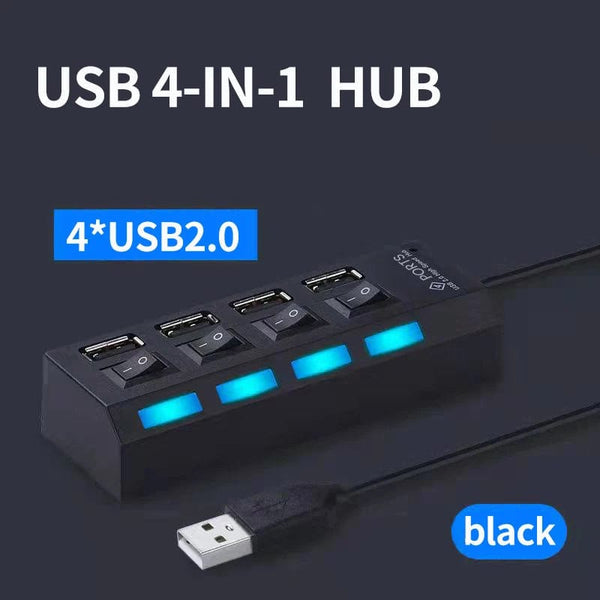 Planet Gates OLAF USB HUB 2.0 4/7 Port Multiple Expander USB 2.0 Hub with Switch Multi USB Splitter Hub Use Power Adapter Computer Accessorie