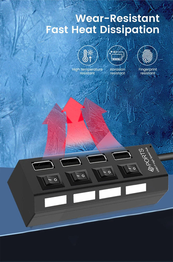 Planet Gates OLAF USB HUB 2.0 4/7 Port Multiple Expander USB 2.0 Hub with Switch Multi USB Splitter Hub Use Power Adapter Computer Accessorie