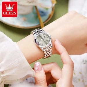 Planet Gates OLEVS Elegant Fashion Women's Watches Luxury Brand Original Quartz Watch for Ladies Waterproof Stainless Steel Luminous Date
