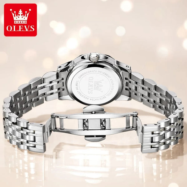 Planet Gates OLEVS Elegant Fashion Women's Watches Luxury Brand Original Quartz Watch for Ladies Waterproof Stainless Steel Luminous Date