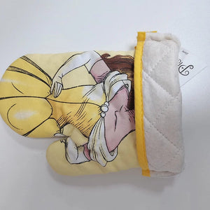 Planet Gates One / 27cm x 16cm Disney Belle Princess Oven Gloves Cartoon Figures Baking Cooking Anti-scald Insulation Glove Kitchen Microwave Oven Accessories