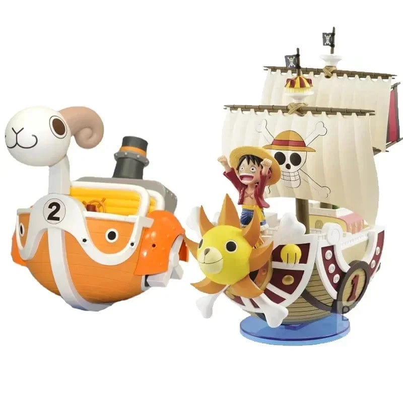Planet Gates One Piece Ship Figure Luffy Model Toy Peripheral Super Cute Mini Boat Assembled Model One Piece Ship Kid Birthday Gift