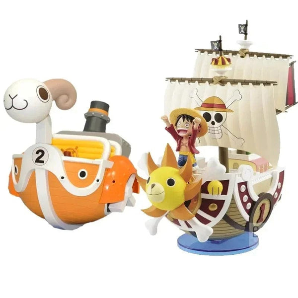 Planet Gates One Piece Ship Figure Luffy Model Toy Peripheral Super Cute Mini Boat Assembled Model One Piece Ship Kid Birthday Gift