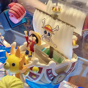 Planet Gates One Piece Ship Figure Luffy Model Toy Peripheral Super Cute Mini Boat Assembled Model One Piece Ship Kid Birthday Gift