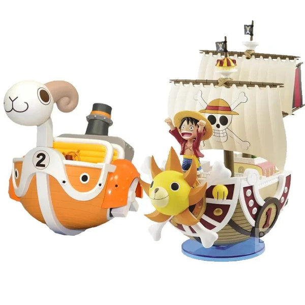 Planet Gates One Piece Ship Figure Luffy Model Toy Peripheral Super Cute Mini Boat Zoro Assembled Model One Piece Ship Kid Birthday Gift