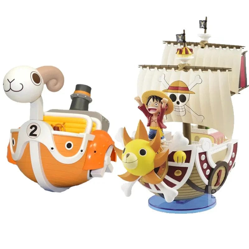 Planet Gates One Piece Ship Figure Luffy Model Toy Peripheral Super Cute Mini Boat Zoro Assembled Model One Piece Ship Kid Birthday Gift