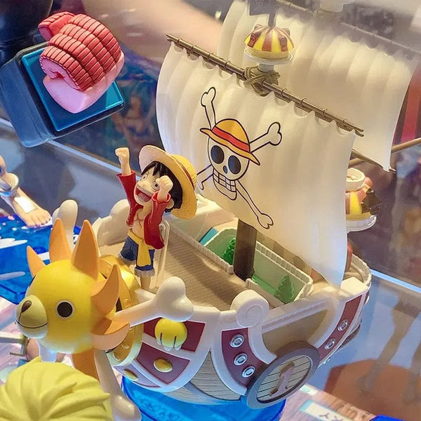 Planet Gates One Piece Ship Figure Luffy Model Toy Peripheral Super Cute Mini Boat Zoro Assembled Model One Piece Ship Kid Birthday Gift