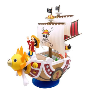 Planet Gates One Piece Ship Figure Luffy Model Toy Peripheral Super Cute Mini Boat Zoro Assembled Model One Piece Ship Kid Birthday Gift