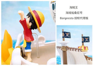 Planet Gates One Piece Ship Figure Luffy Model Toy Peripheral Super Cute Mini Boat Zoro Assembled Model One Piece Ship Kid Birthday Gift
