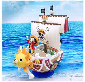 Planet Gates One Piece Ship Figure Luffy Model Toy Peripheral Super Cute Mini Boat Zoro Assembled Model One Piece Ship Kid Birthday Gift