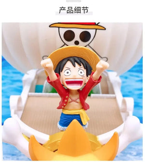 Planet Gates One Piece Ship Figure Luffy Model Toy Peripheral Super Cute Mini Boat Zoro Assembled Model One Piece Ship Kid Birthday Gift