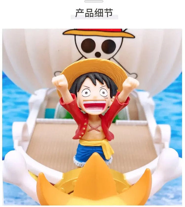 Planet Gates One Piece Ship Figure Luffy Model Toy Peripheral Super Cute Mini Boat Zoro Assembled Model One Piece Ship Kid Birthday Gift
