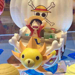 Planet Gates One Piece Ship Figure Luffy Model Toy Peripheral Super Cute Mini Boat Zoro Assembled Model One Piece Ship Kid Birthday Gift