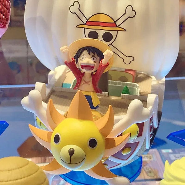 Planet Gates One Piece Ship Figure Luffy Model Toy Peripheral Super Cute Mini Boat Zoro Assembled Model One Piece Ship Kid Birthday Gift