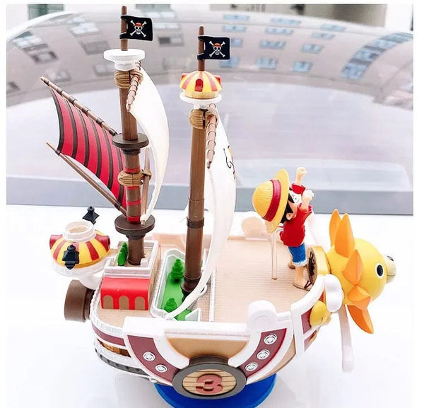 Planet Gates One Piece Ship Figure Luffy Model Toy Peripheral Super Cute Mini Boat Zoro Assembled Model One Piece Ship Kid Birthday Gift