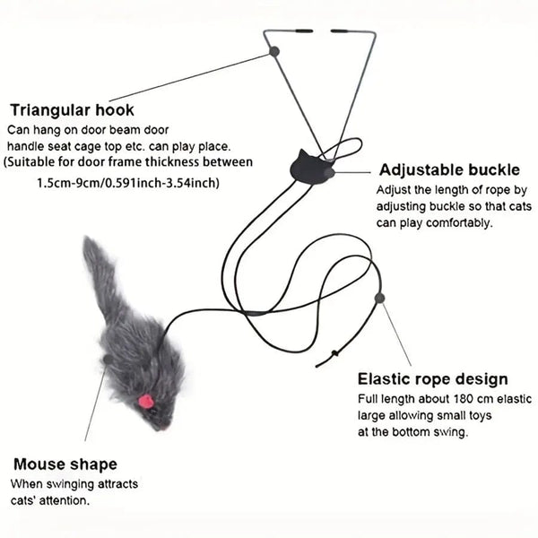 Planet Gates one-size / Dark gray Door Hanging Cat Toy Stress Relieve Living OmDoor Hanging Toy for Living Room Hanging Kitten