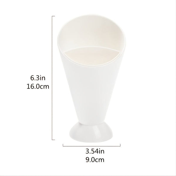 Planet Gates One Size Fits All / White 1PC French Fries Holder, Plastic Potato Chips Cup, Vegetable Salad Cup, Dessert Snack Cup, 16.0cm×8.99cm