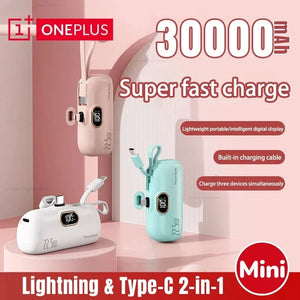 Planet Gates Oneplus Portable 30000mAh Power Bank Capsule Mobile Power Supply Emergency Mini External Battery Fast Charging For iPhone Xiaomi