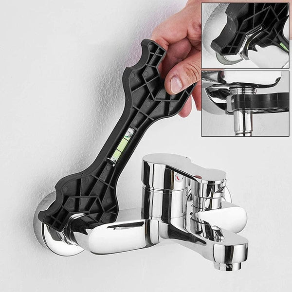 Planet Gates OneSize 1PCS Multifunctional Dual Headed Wrench With Level Manual Tap Spanner Repair Plumbing Tool For Household Faucet Pipe And Toilet