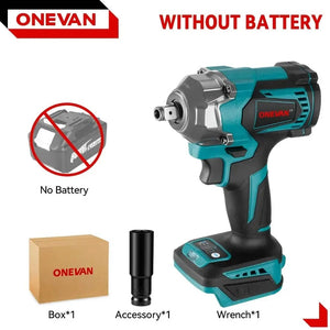 Planet Gates ONEVAN 1200N.M Brushless Electric Impact Wrench 1/2Inch Cordless Electric Screwdriver Wrench Power Tool For Makita 18V Battery
