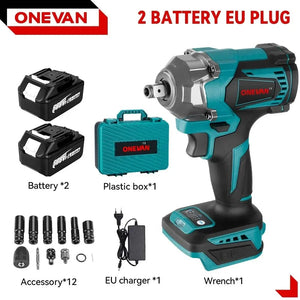 Planet Gates ONEVAN 1200N.M Brushless Electric Impact Wrench 1/2Inch Cordless Electric Screwdriver Wrench Power Tool For Makita 18V Battery