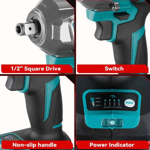 Planet Gates ONEVAN 1200N.M Brushless Electric Impact Wrench 1/2Inch Cordless Electric Screwdriver Wrench Power Tool For Makita 18V Battery