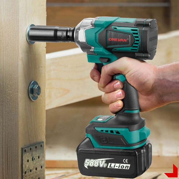 Planet Gates ONEVAN 1200N.M Brushless Electric Impact Wrench 1/2Inch Cordless Electric Screwdriver Wrench Power Tool For Makita 18V Battery