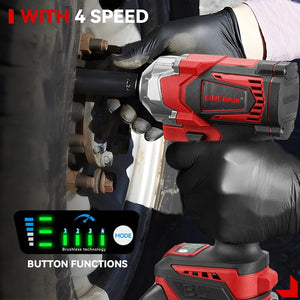Planet Gates ONEVAN 1200N.M Torque Brushless Electric Impact Wrench 1/2 Inch Cordless Wrench Screwdriver Power Tools For Makita 18V Battery