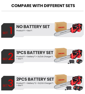 Planet Gates ONEVAN 16 Inch Brushless Electric Chainsaw 7980W Cordless Cutting Saw Woodworking Garden Pruning Power Tool For Makita battery