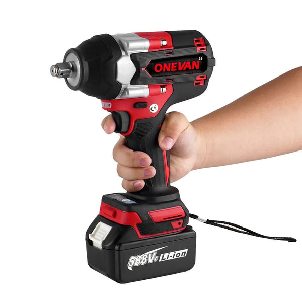 Planet Gates ONEVAN 1800N.M Torque Brushless Electric Impact Wrench 1/2 Inch Lithium-Ion Battery Cordless Power Tool For Makita 18V Battery