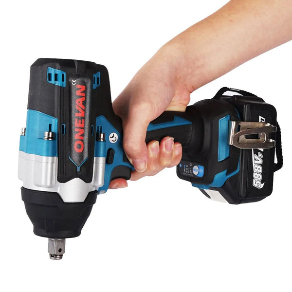 Planet Gates ONEVAN 1800N.M Torque Brushless Electric Impact Wrench 1/2 inch Screwdriver Cordless Wrench Power Tools For Makita 18V Battery